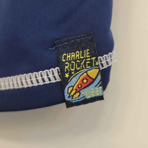 Charlie Rocket Swim Trunks & Rash Guard Set - Picture 3 of 4